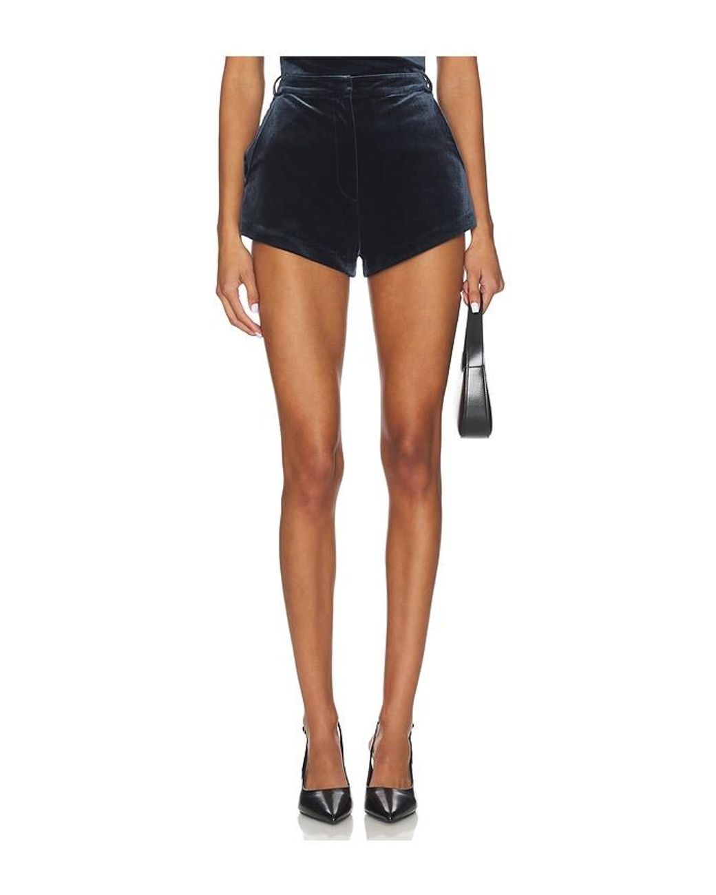 Amanda Uprichard Blue Kelso Velvet Short