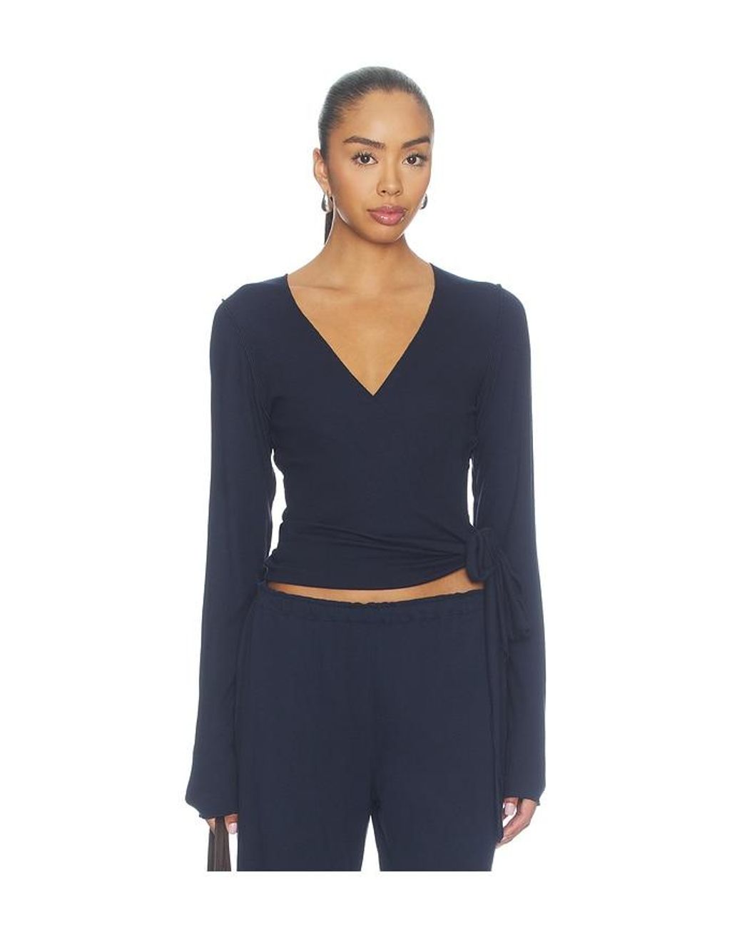VIR VITA Blue Margot Wrap Top
