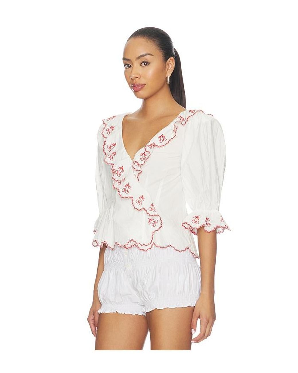 For Love & Lemons White Emma Top