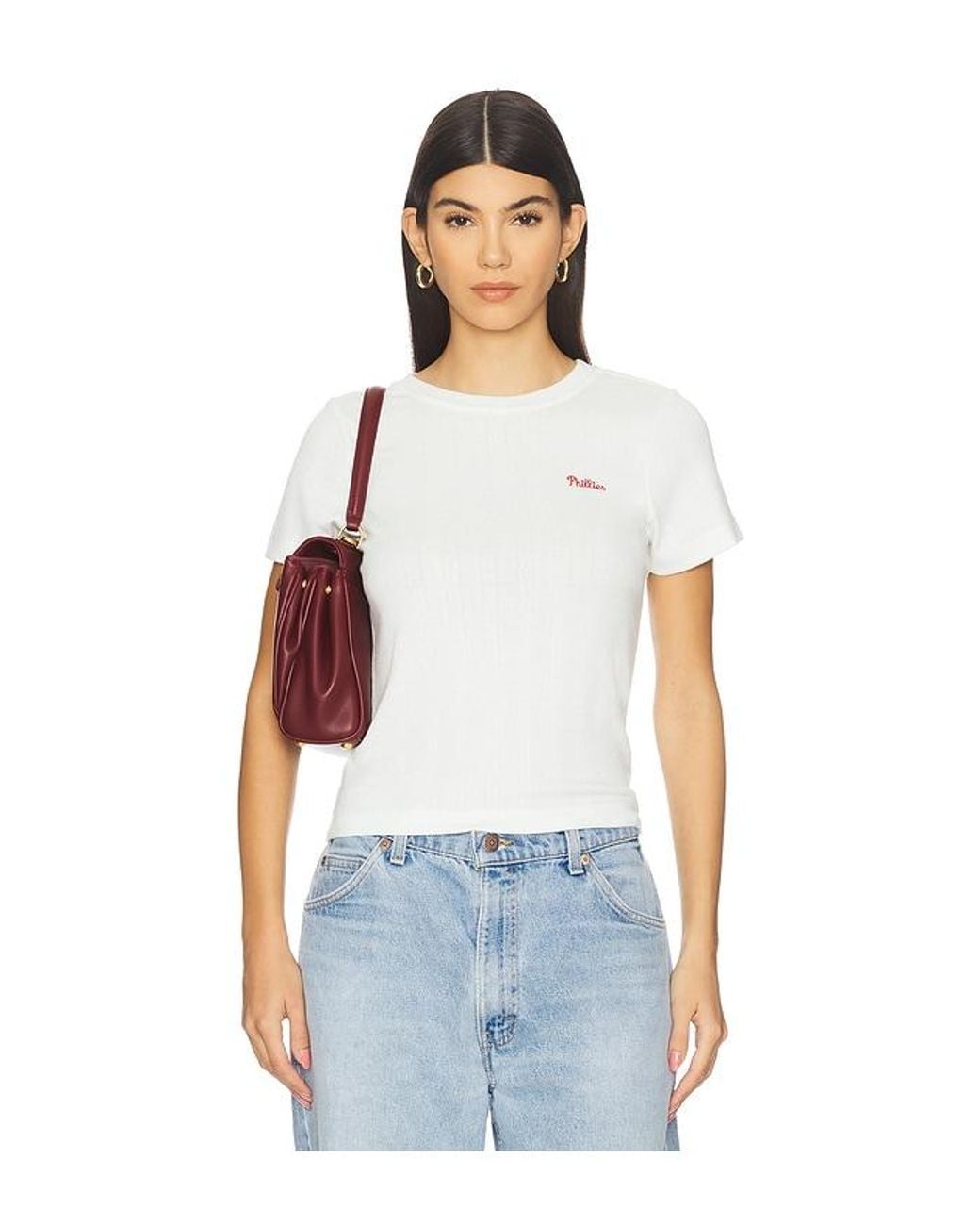 Terez White X Revolve Phillies Pointelle Baby Tee