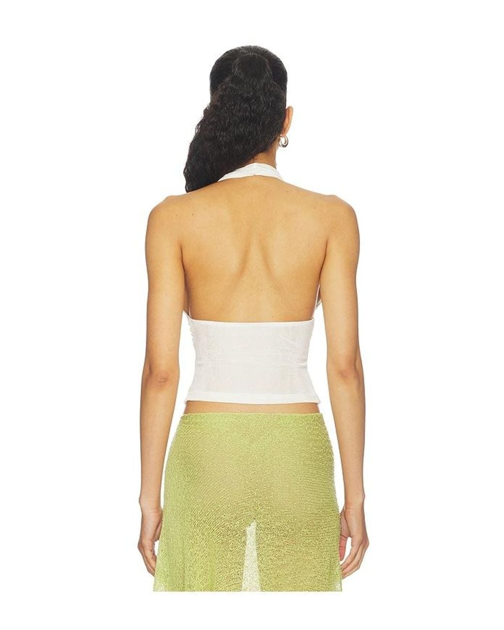 superdown White Starling Halter Top