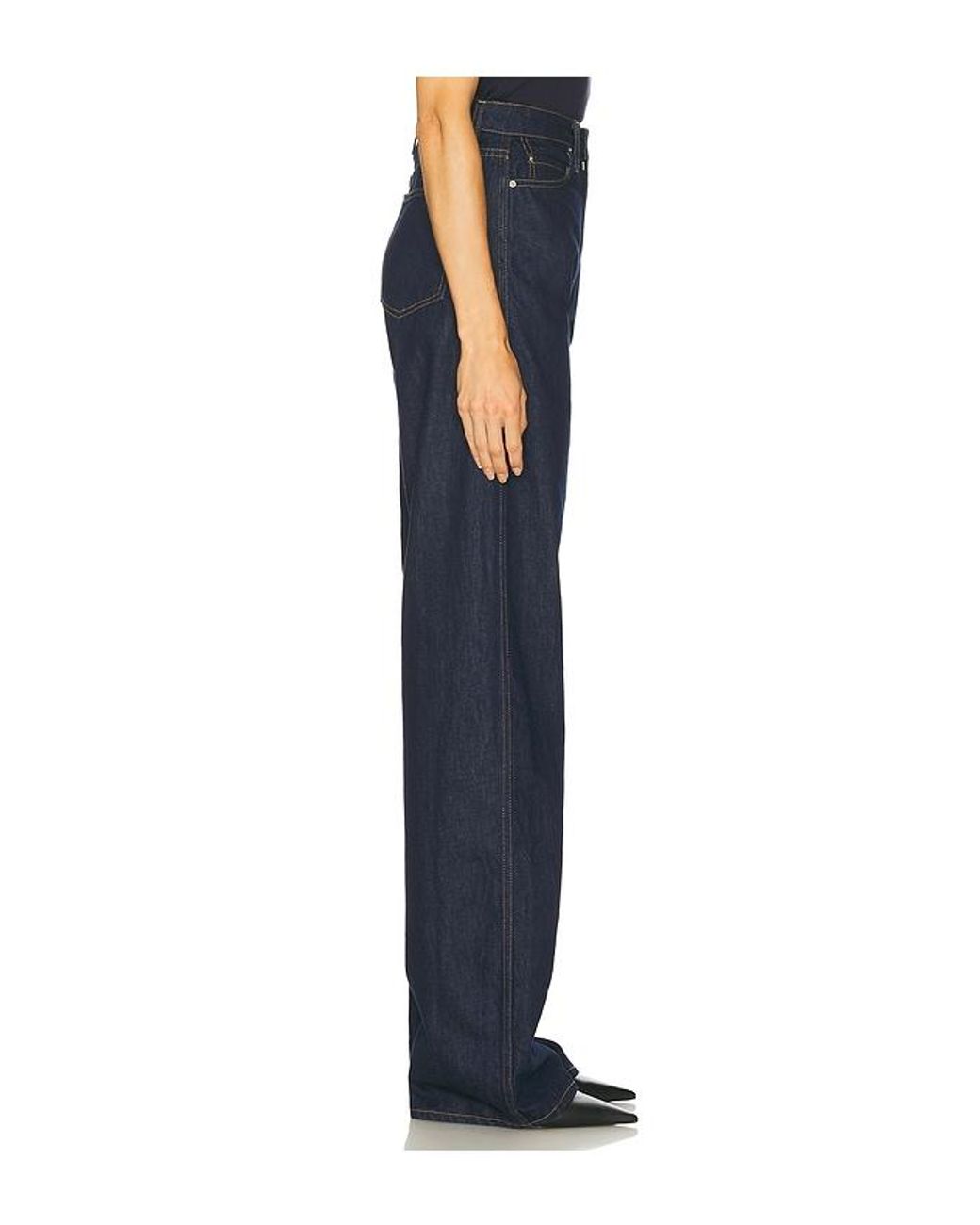 GRLFRND Blue Austen High Rise Curve