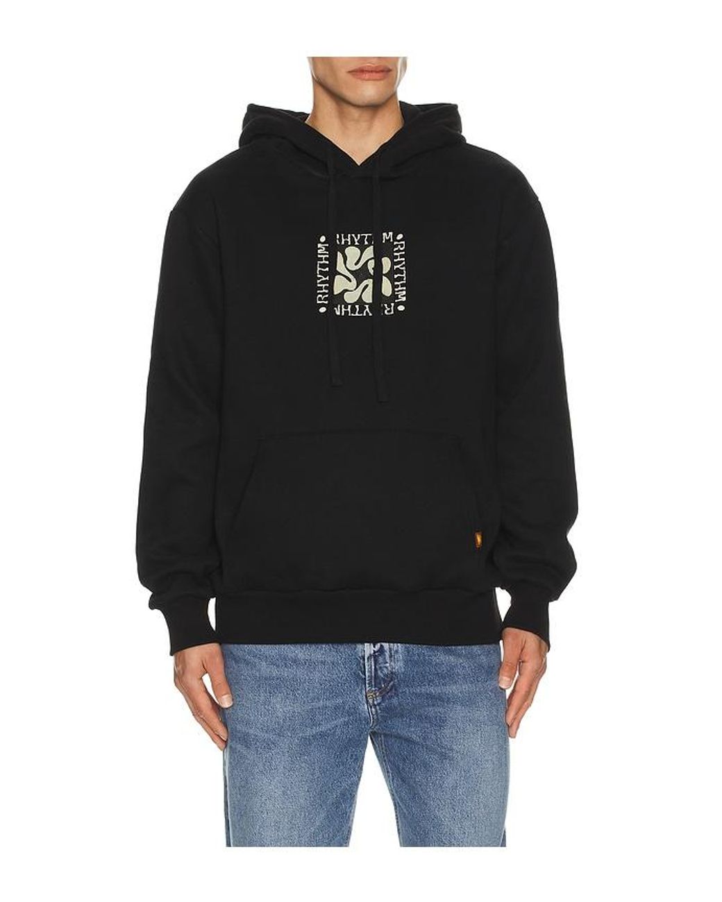 Rhythm Black Grange Fleece Hoodie for men