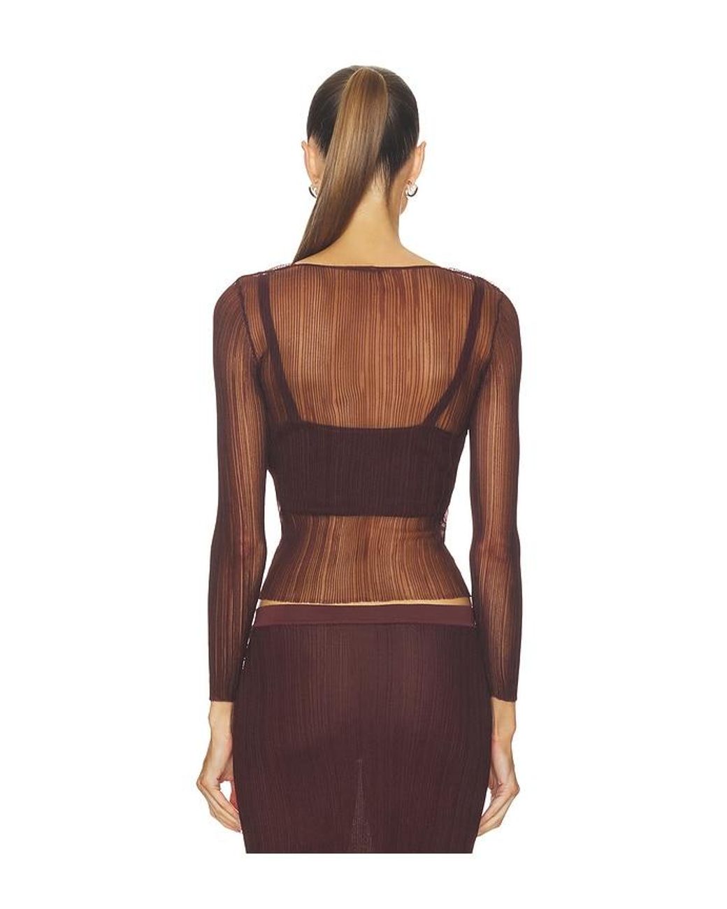 Jonathan Simkhai Red Leonie Long Sleeve Top