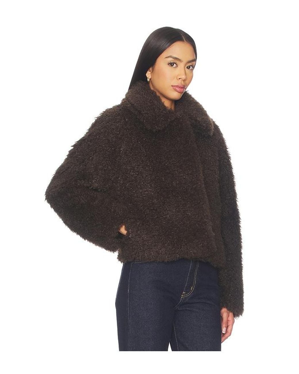 Vince Black Faux Fur Cropped Jacket
