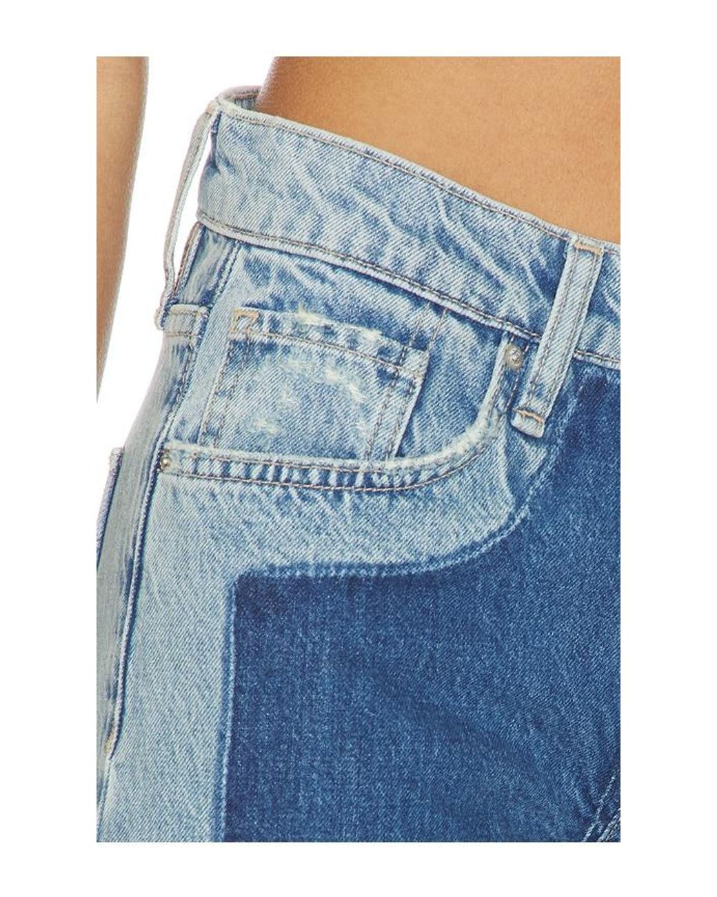 Low Key Rylee Hudson Jeans Rylee Low Rise Loose With Patch Jeans in Blue | Lyst UK