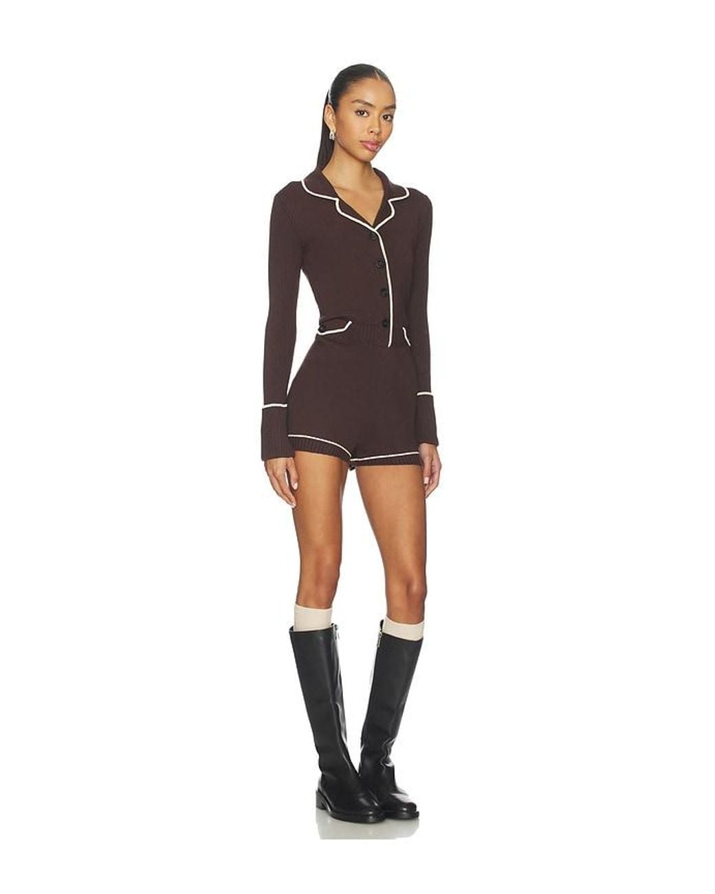 Monse Black Knitted Pajama Romper