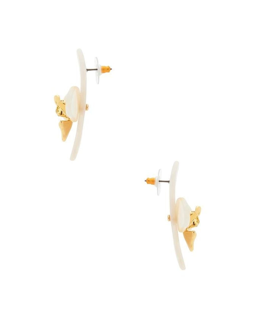 Lele Sadoughi White Orchid Earrings