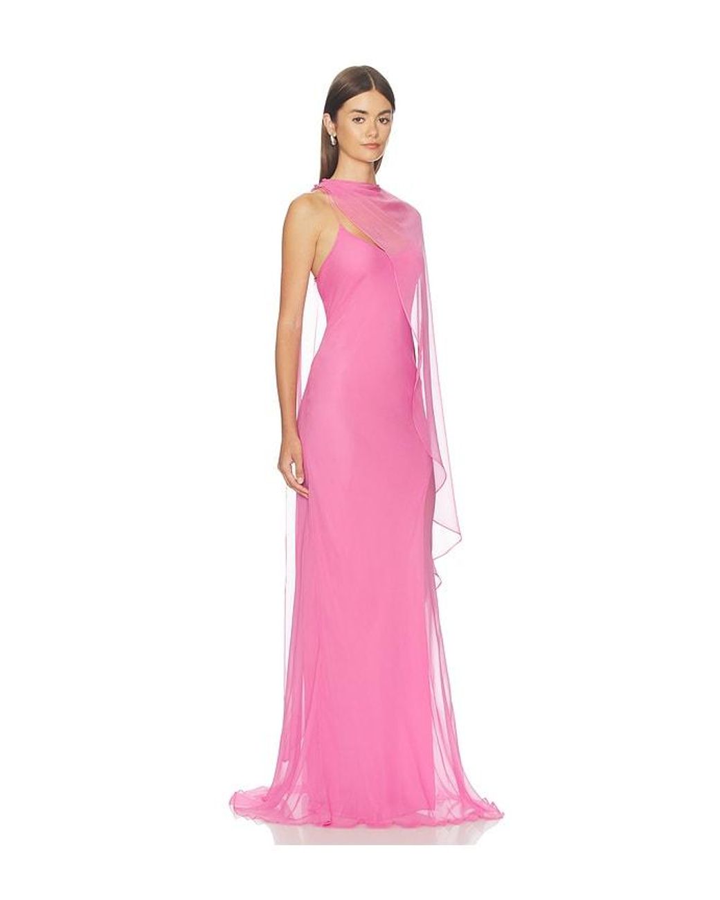 The Sei Pink Cami Gown With Slit And Cape