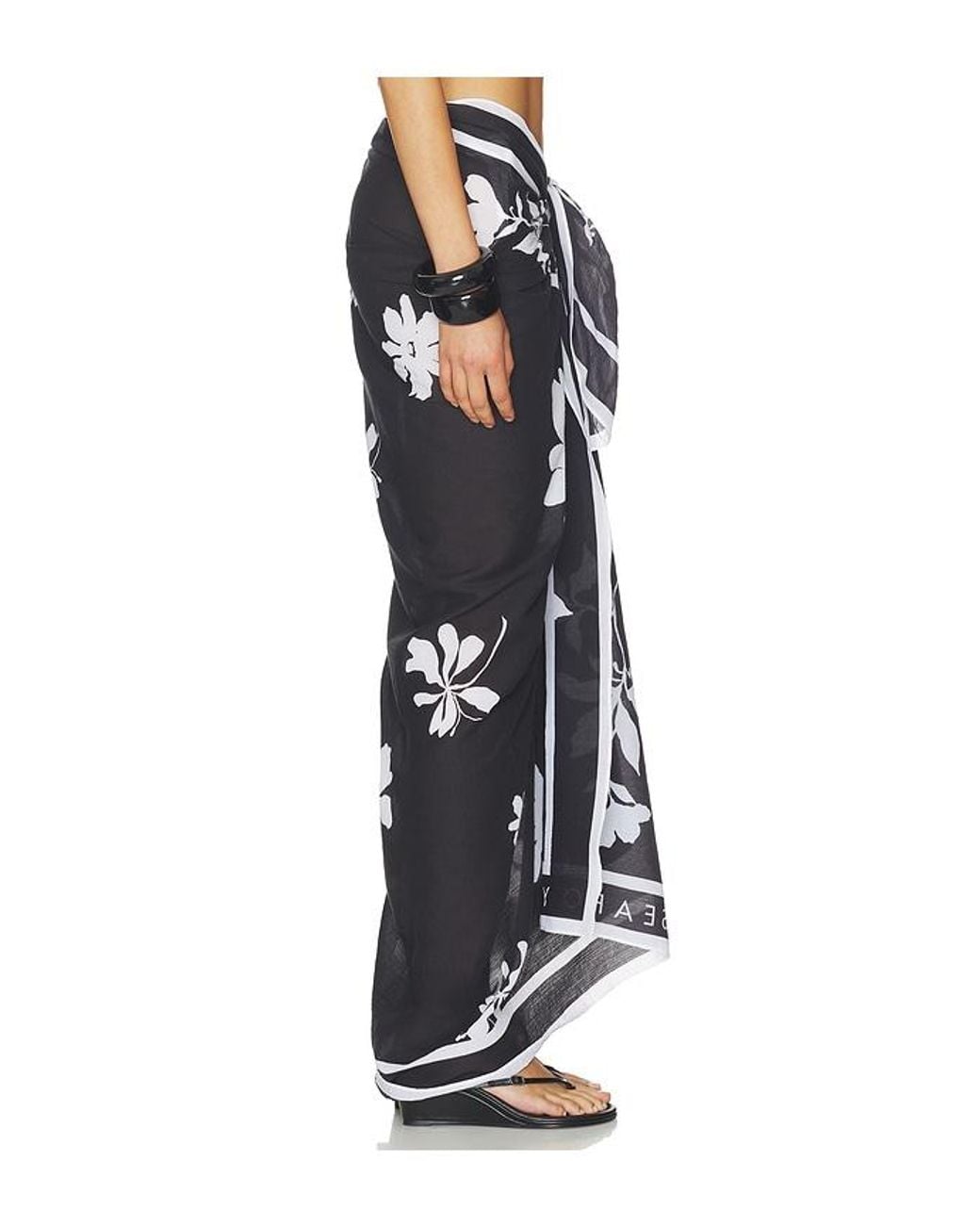 Seafolly Black May Flower Sarong