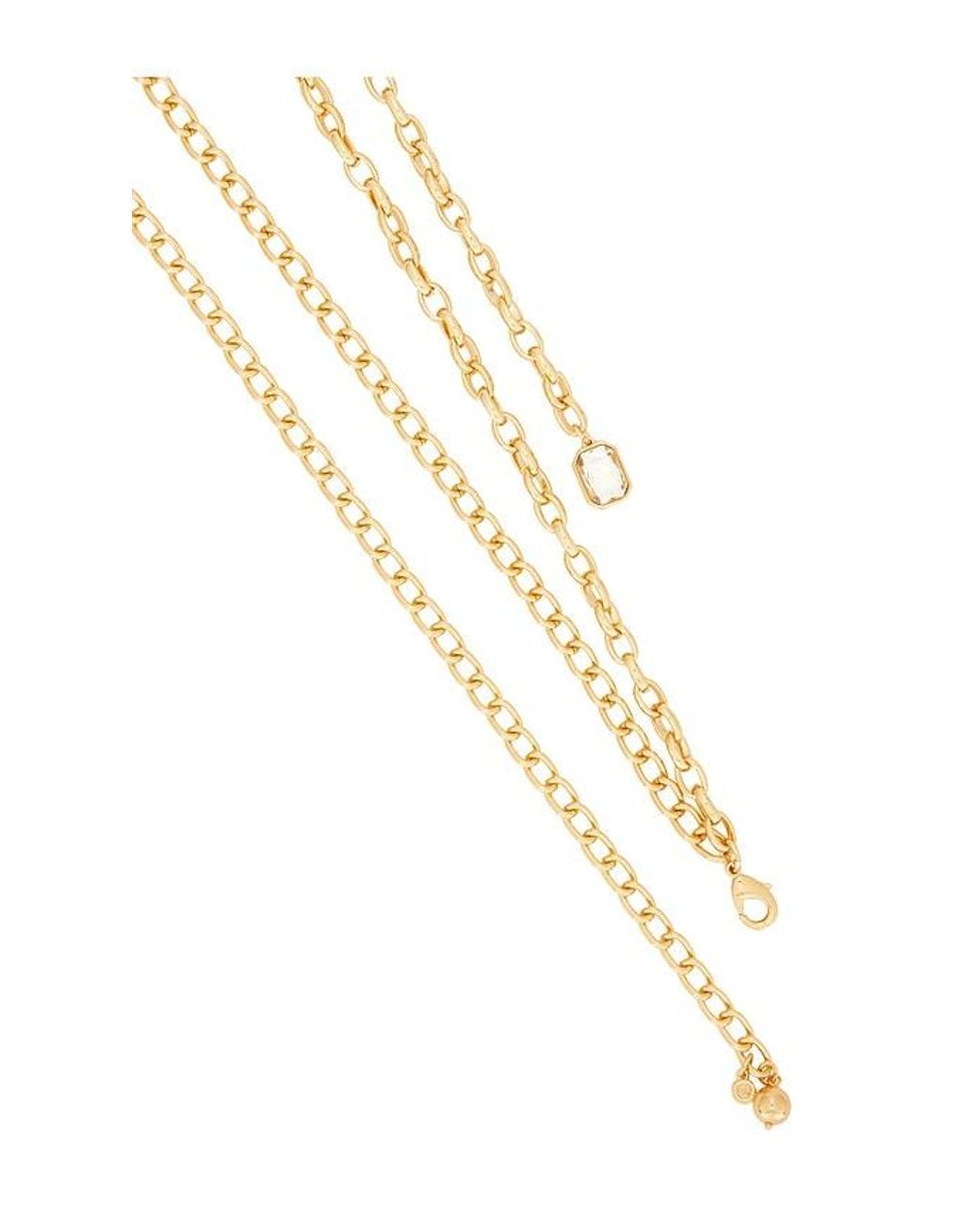 Ettika Metallic Crystal Pendant Chain Belt