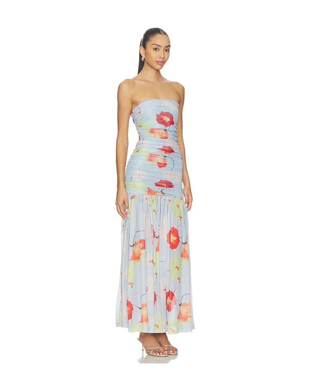 Bardot White Solana Printed Mesh Maxi Dress