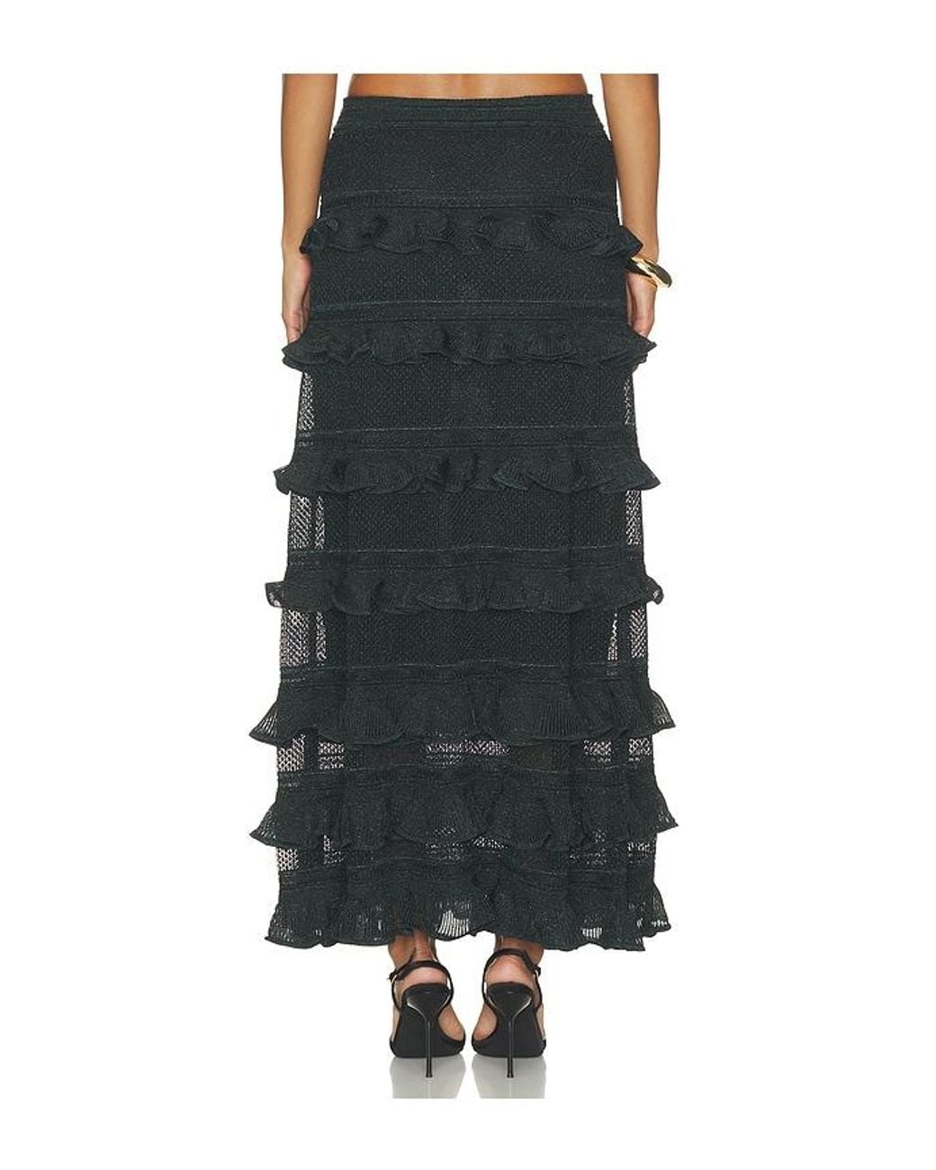 Zimmermann Black Valiant Frill Maxi Skirt