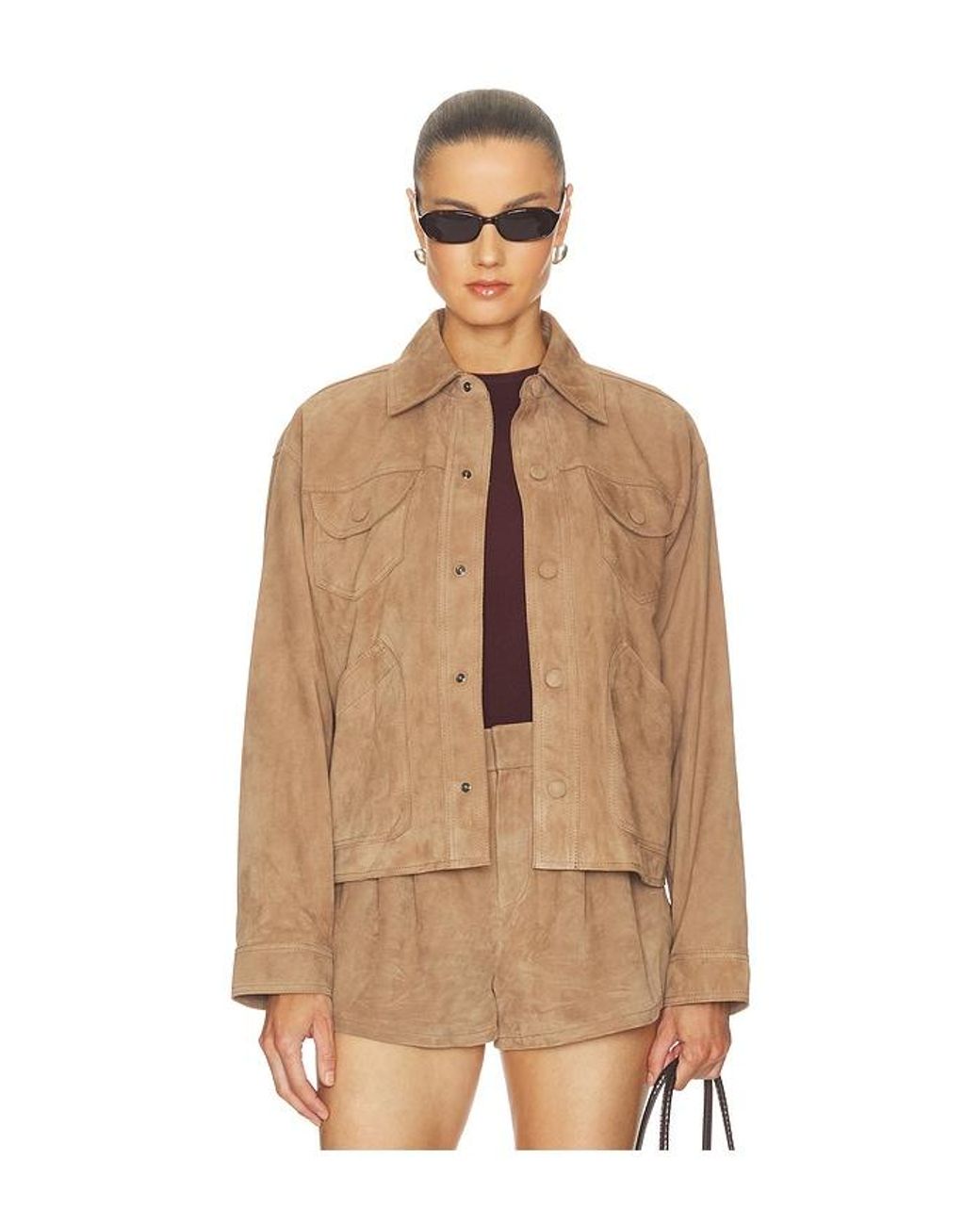 FRAME Blue The Suede Utility Jacket