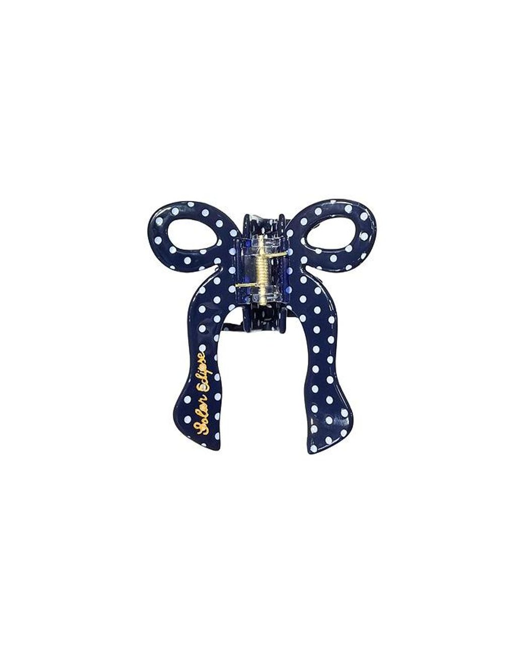 Solar Eclipse Blue Hand-Painted Coquette Bow Claw Hair Clip