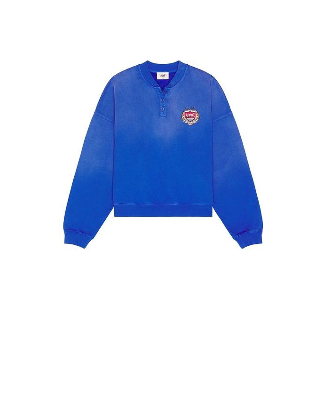 Siegelman Stable Blue Crest Patch Henley Shirt for men