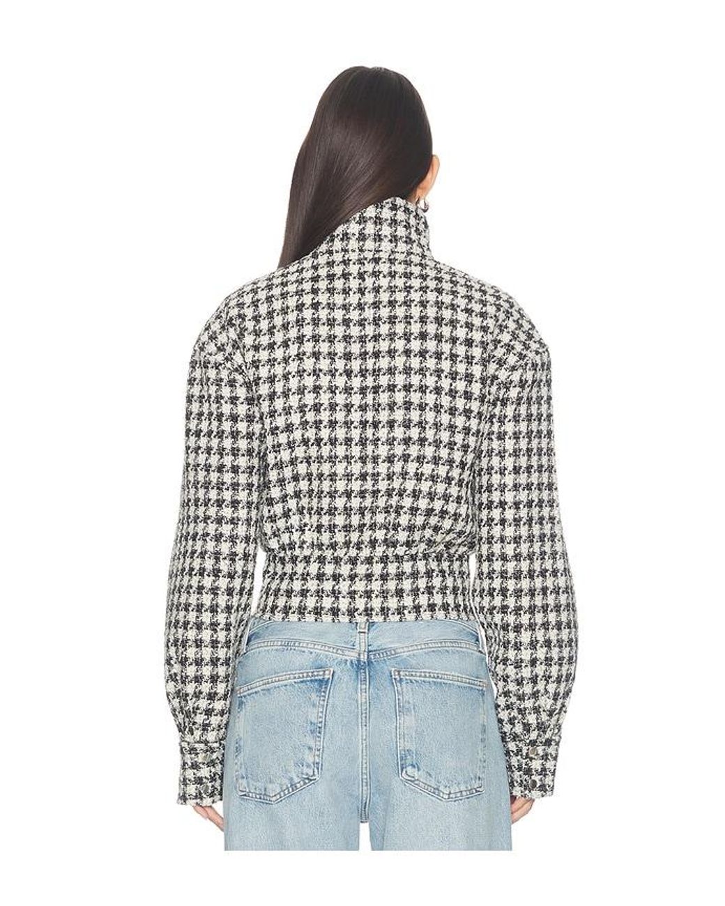 Lovers + Friends Blue Rachel Tweed Bomber Jacket