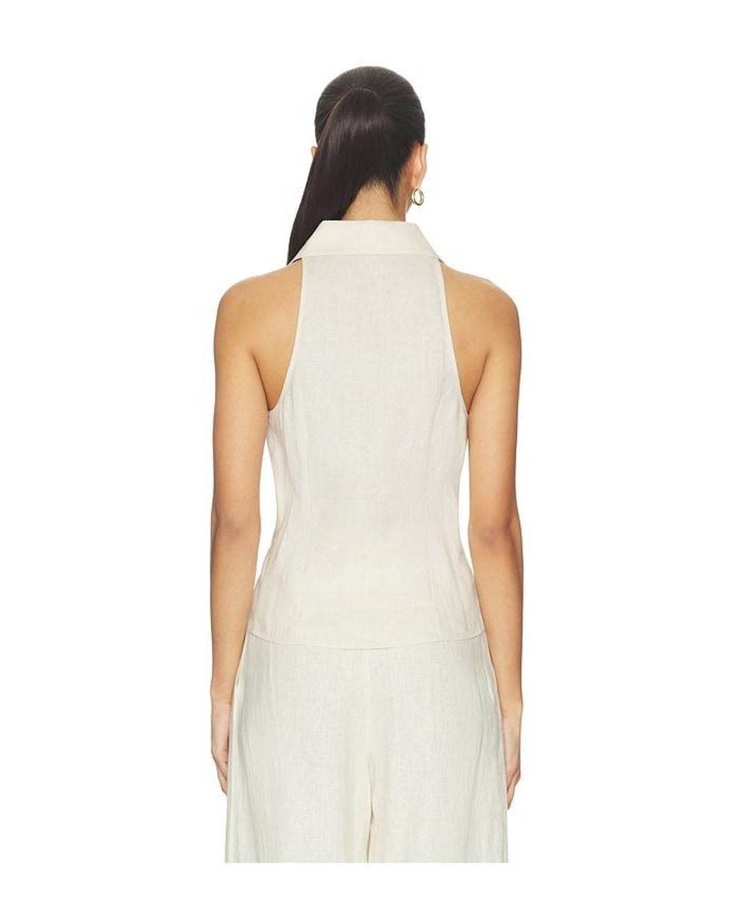Hevron Natural Sloan Linen Vest
