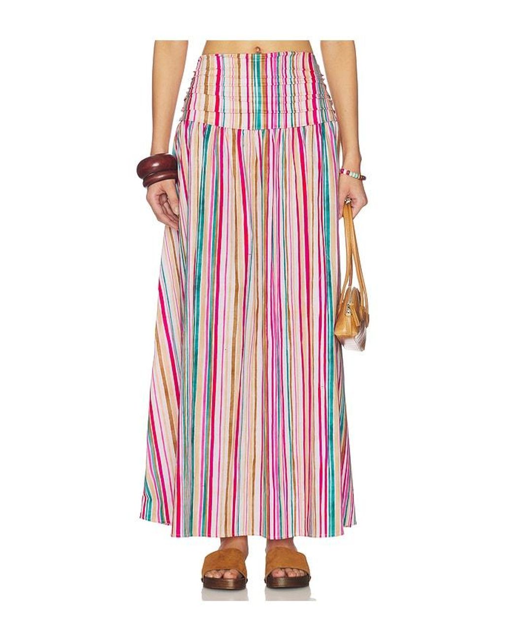 Peixoto Red Rowan Midi Skirt