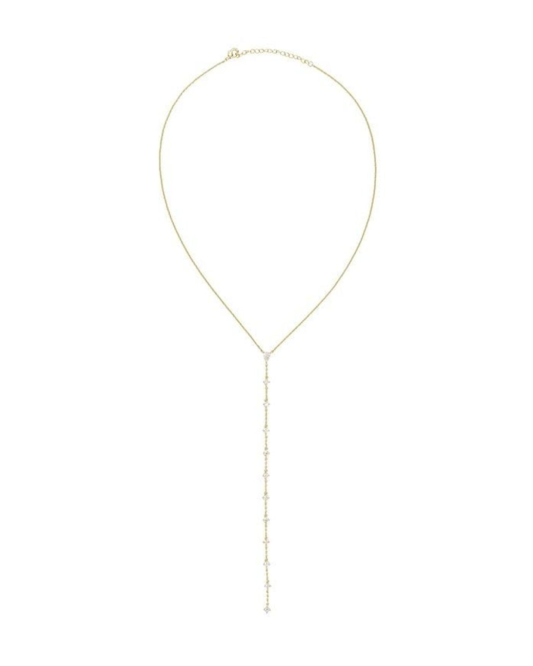 By Adina Eden White Teardrop Drop Lariat Necklace