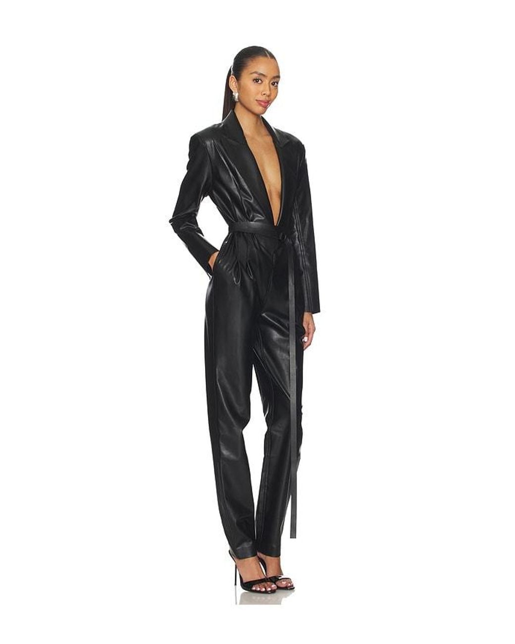 Norma Kamali Black Easy Fit Single Breasted Tapered Leg Jumpsuit