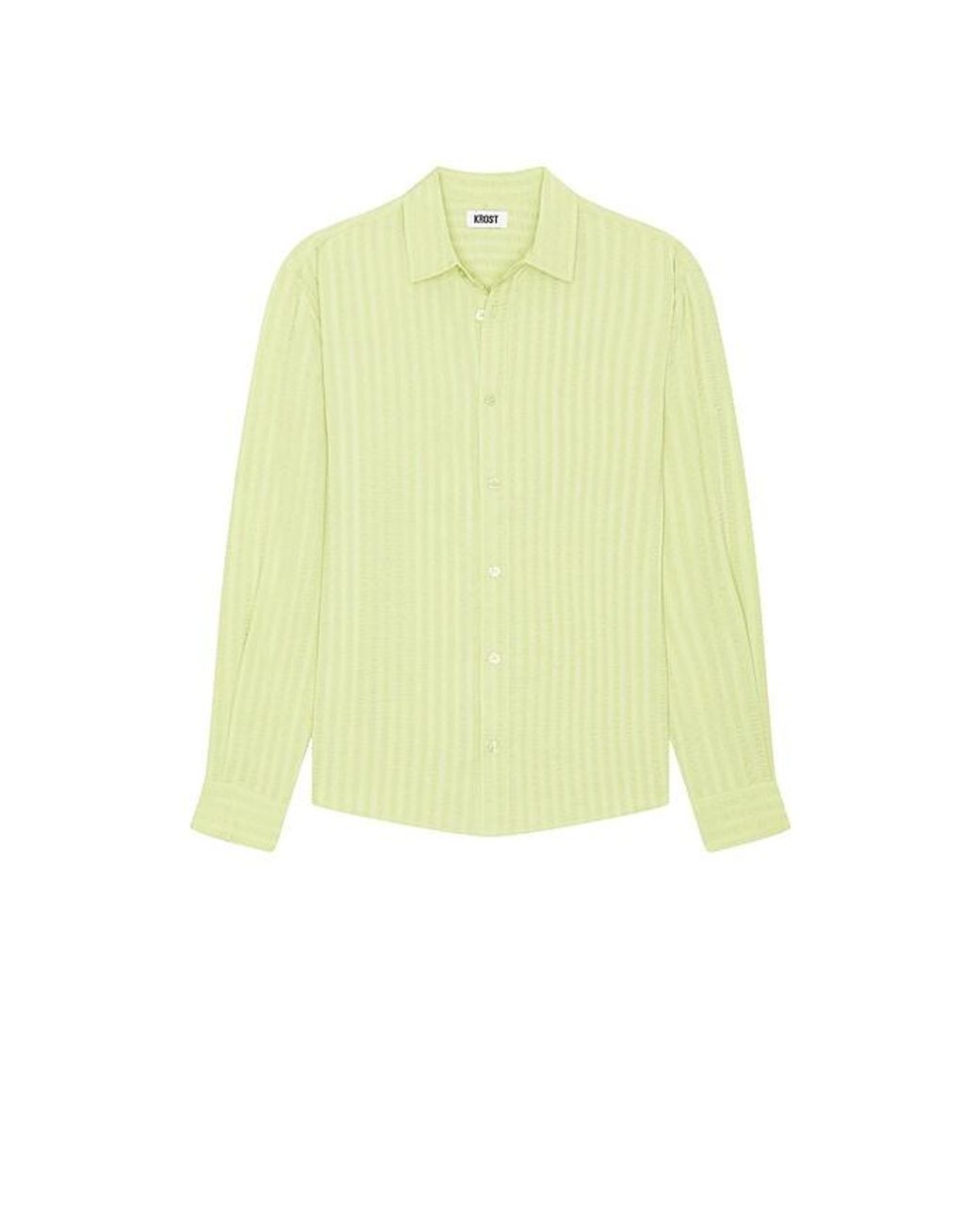 KROST Yellow Jordan Striped Wrinkle Shirt for men
