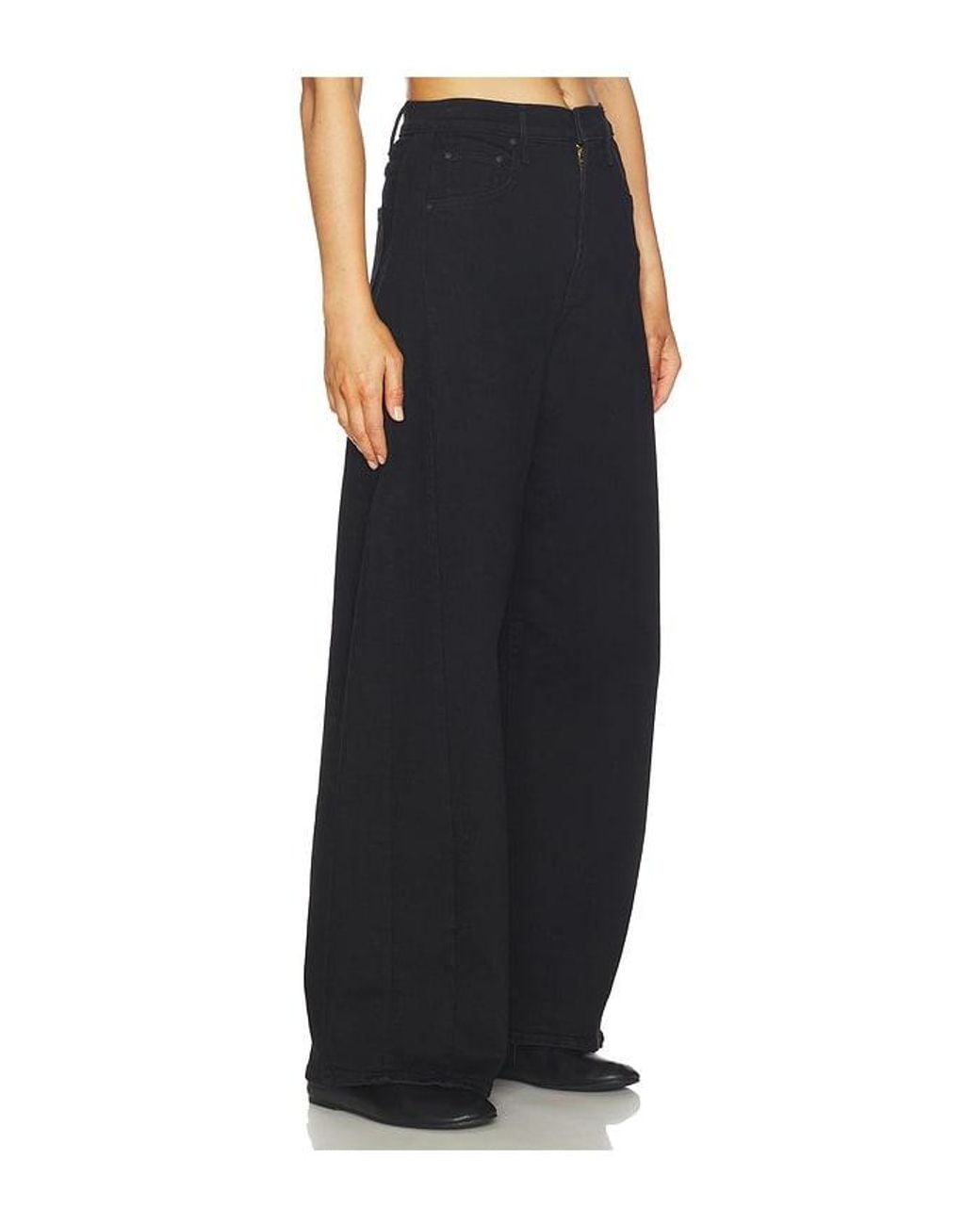 Mother Black The Pipe-Dream Zip Sneak Jeans