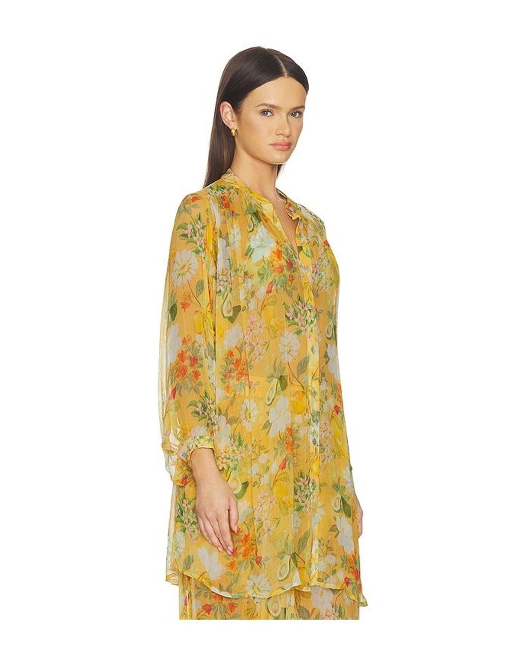VERANDAH Yellow Boho Mini Shirt Dress
