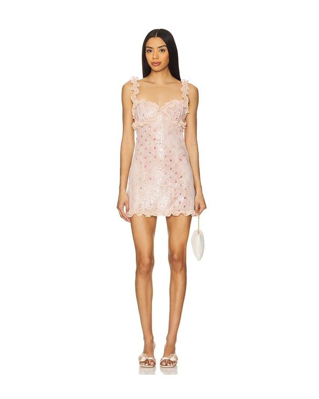 For Love & Lemons Sophia Sequin Mini Dress in Pink | Lyst