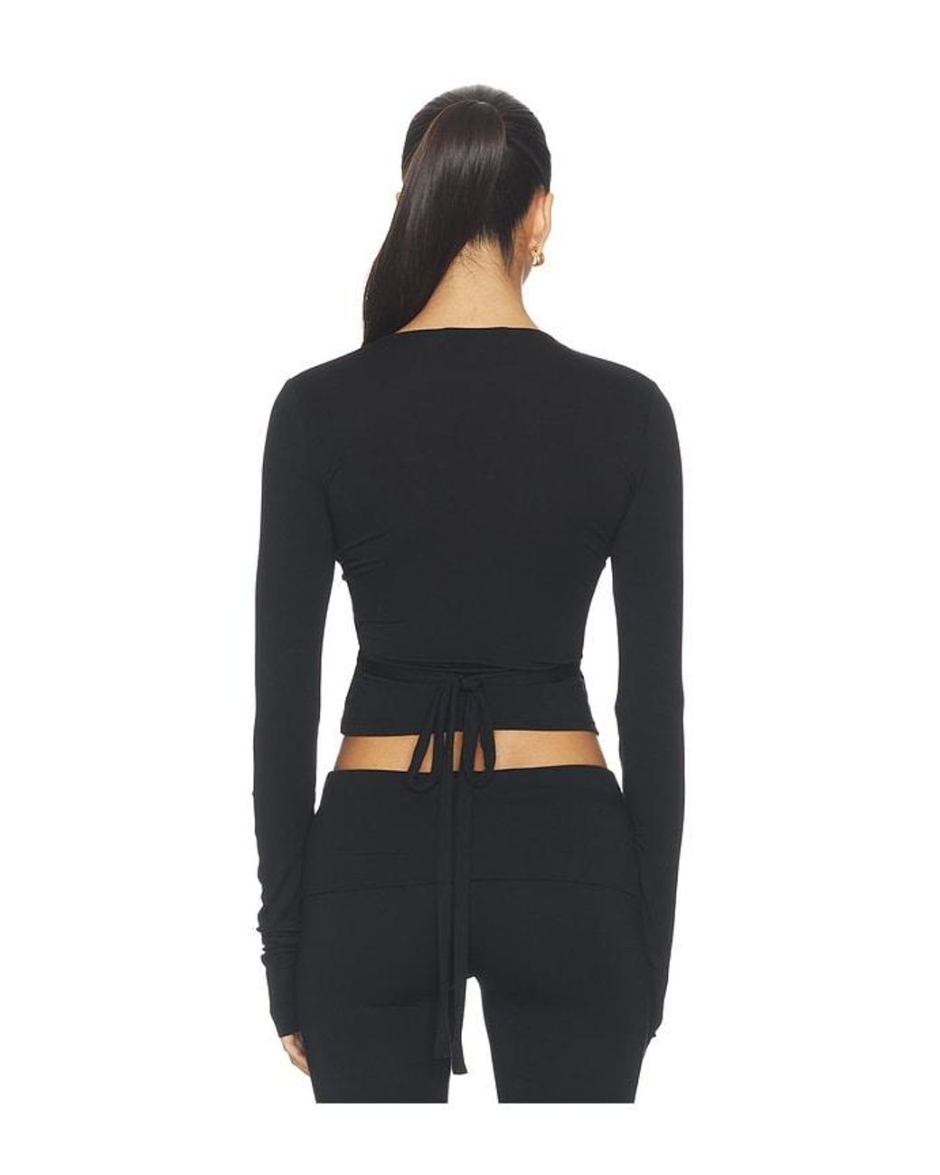 ÉTERNE Black Wrap Top