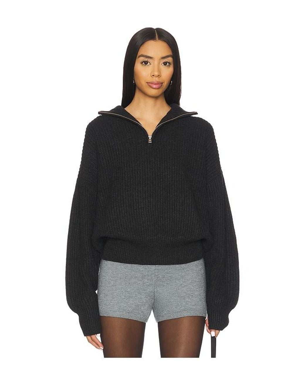 Lovers + Friends Black Shivani Zip Sweater