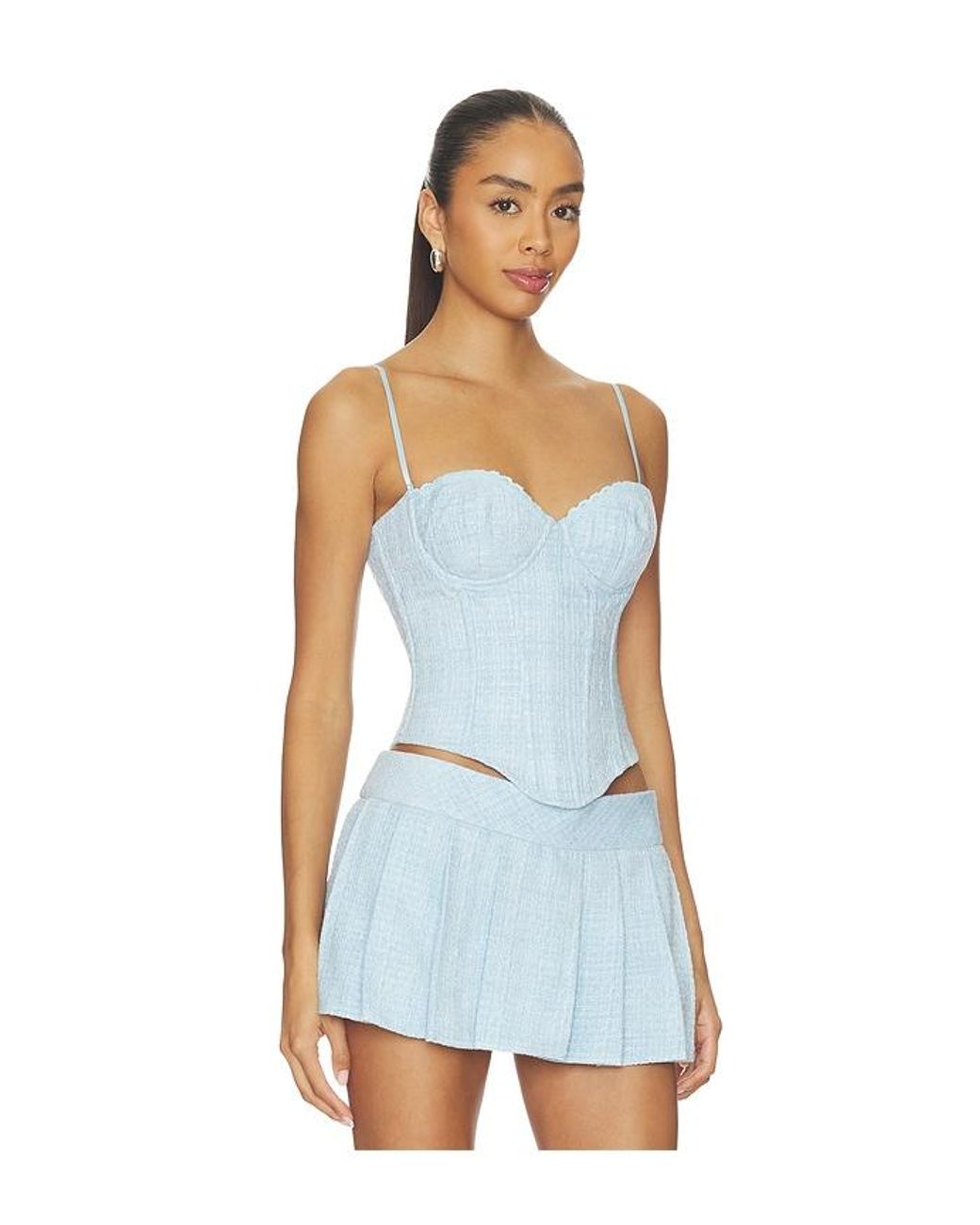 GUIZIO White Genevieve Lace Trim Bustier