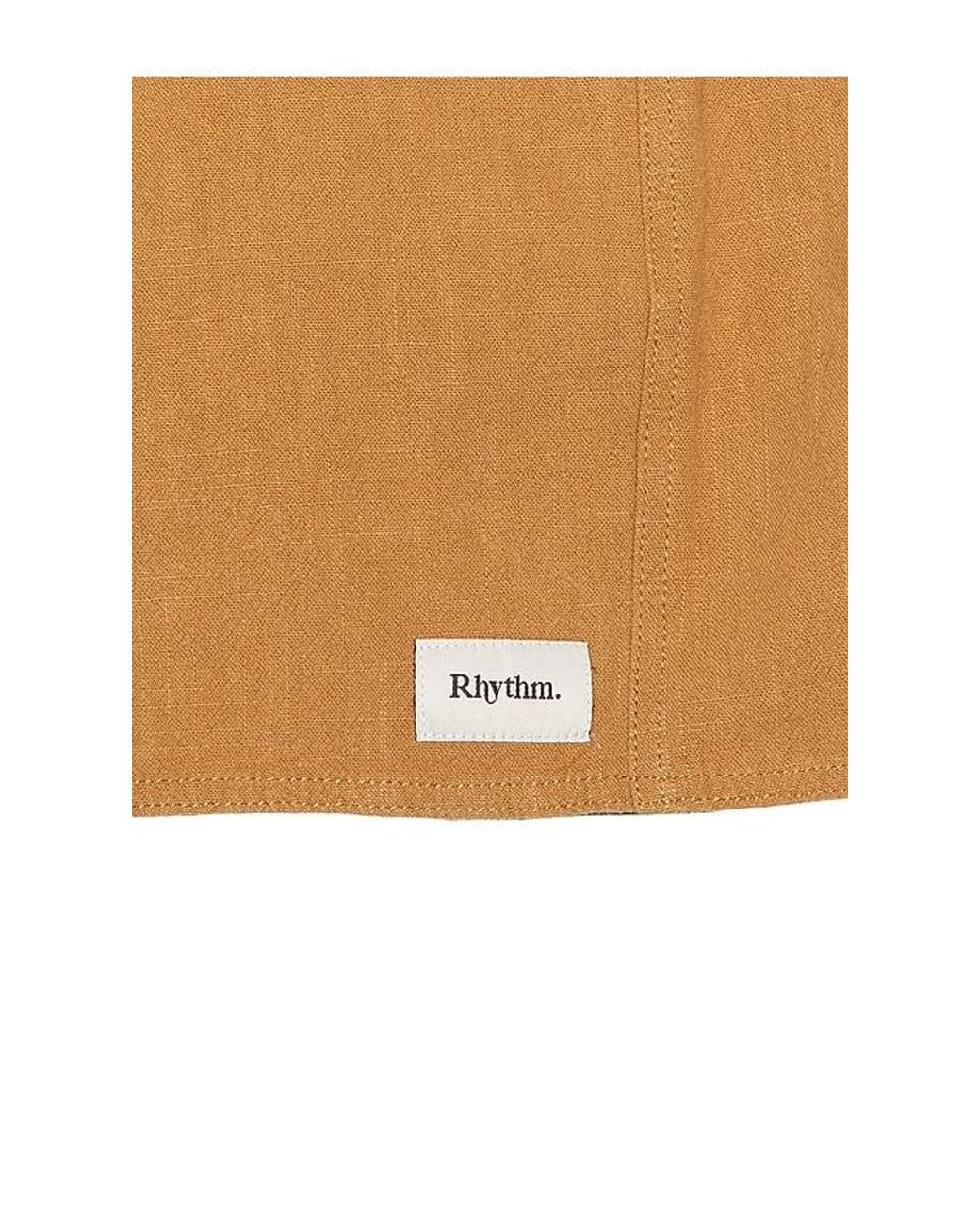 Rhythm Brown Textured Linen Jam Short for men
