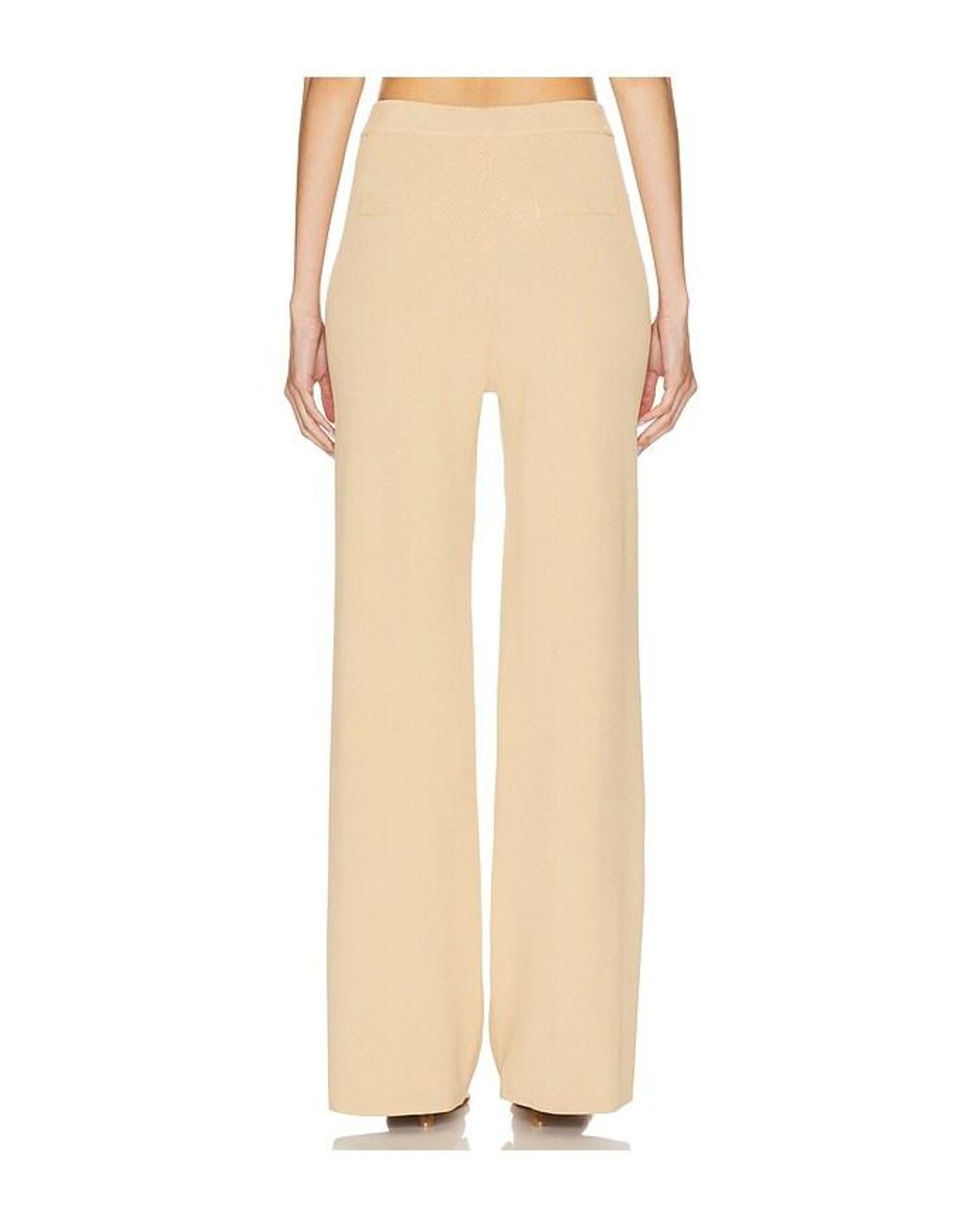 AEXAE Natural Fine Knit Ribbed Straight Leg Pant