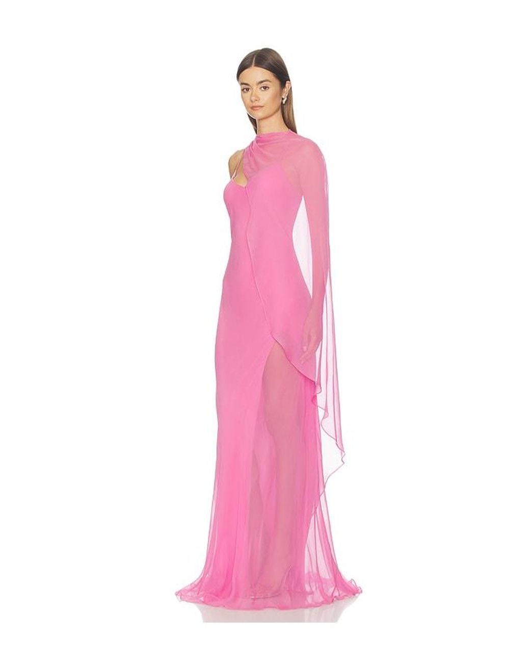 The Sei Pink Cami Gown With Slit And Cape