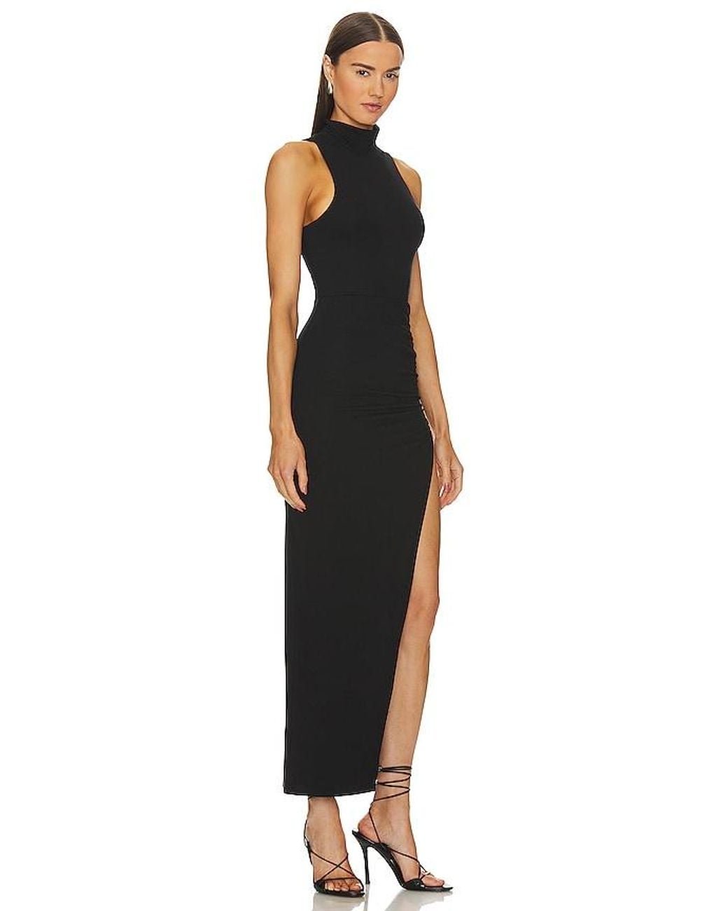 superdown Black Janet Slit Midi Dress