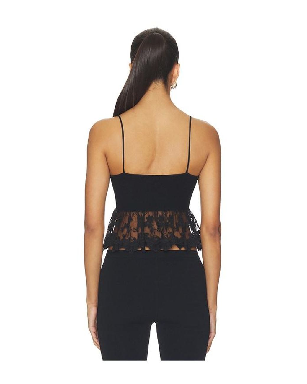 Tularosa Black Dora Knit Lace Tank
