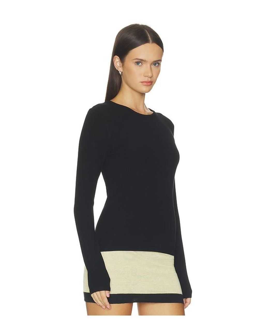 Elodie the Label Black Noir Lace Back Ribbed Top
