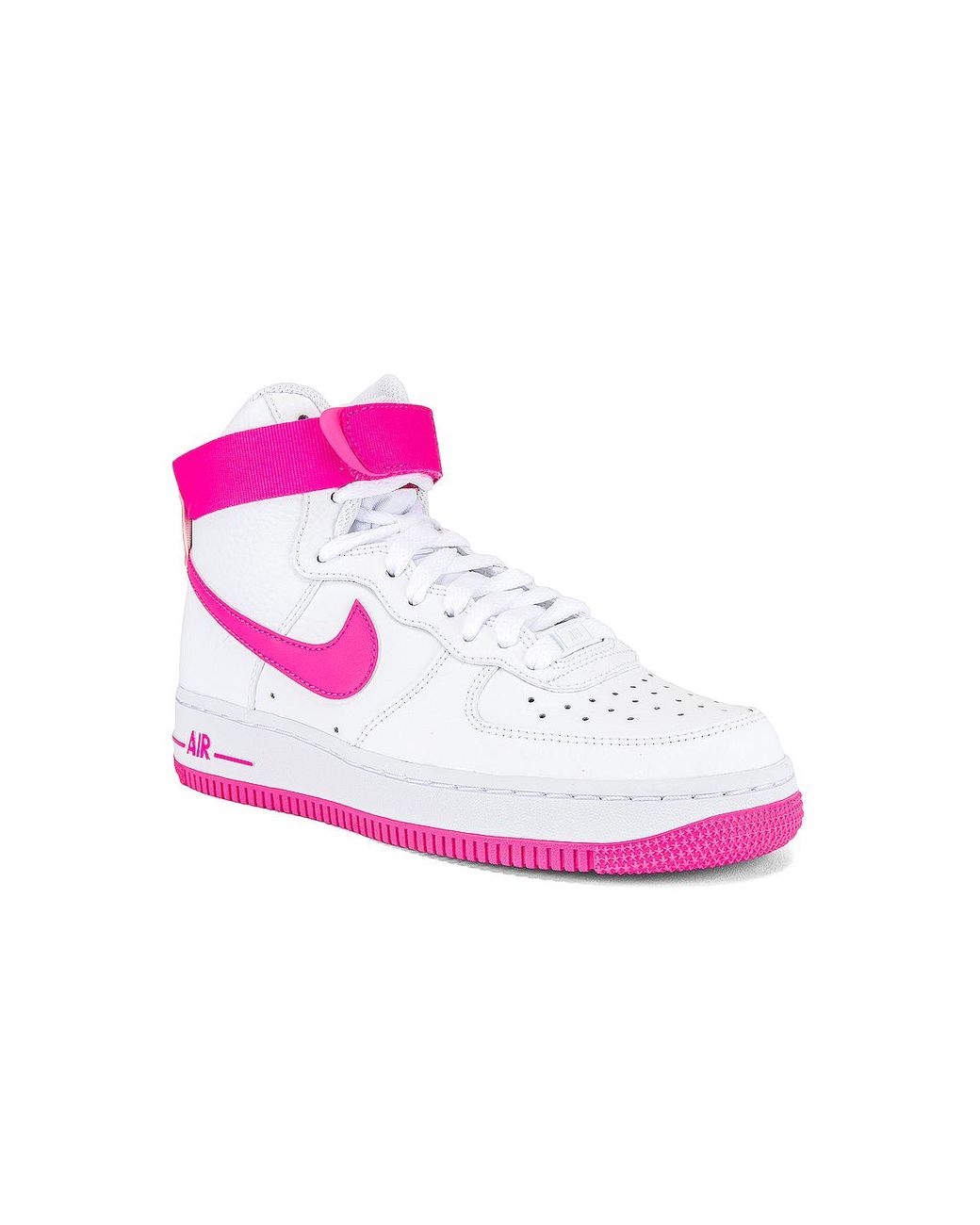 Nike Leather Women's Air Force 1 Hi Sneaker in White & Hot Pink (Pink) |  Lyst