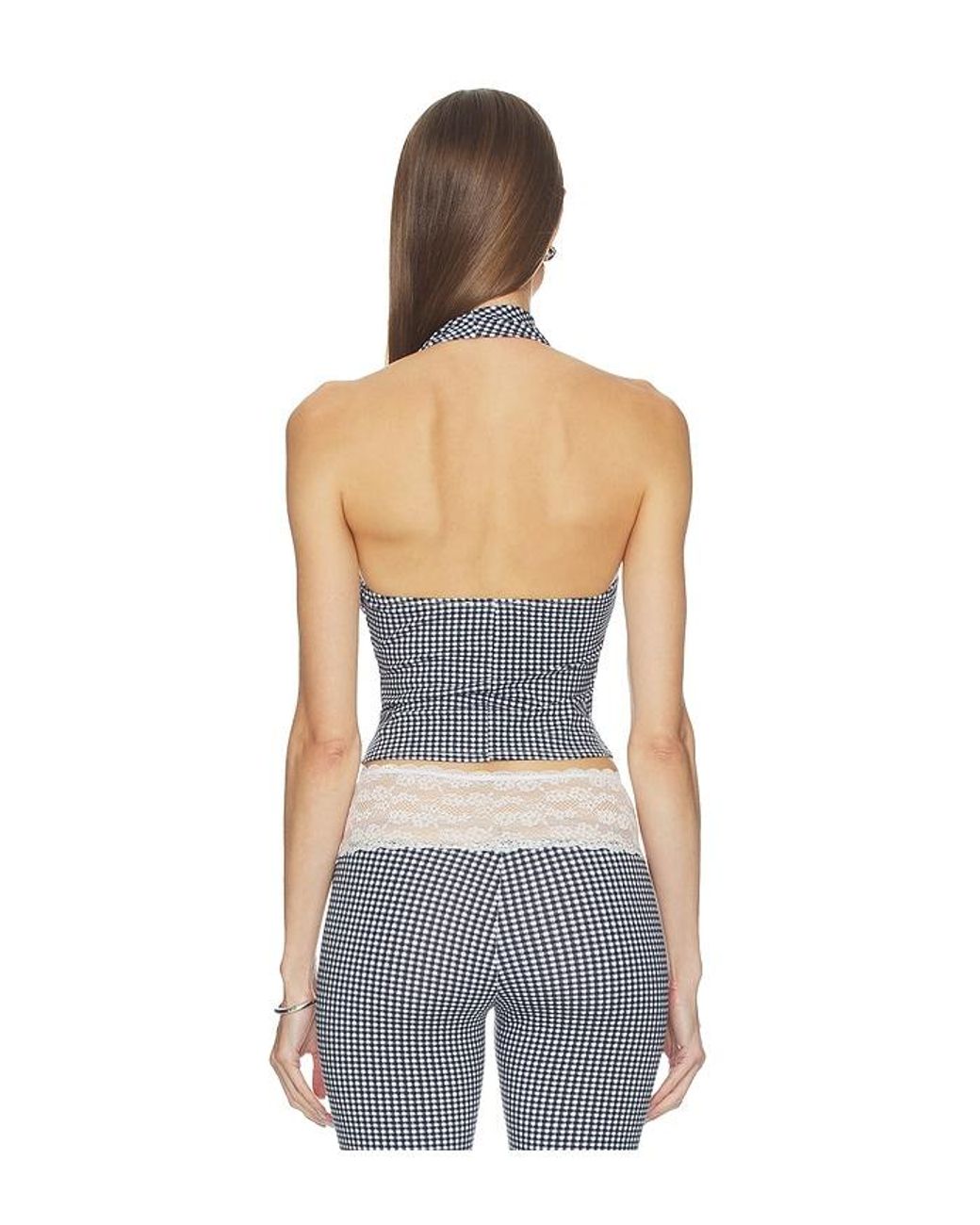 Frankie's Bikinis Blue Jay Cotton Jersey Halter Top