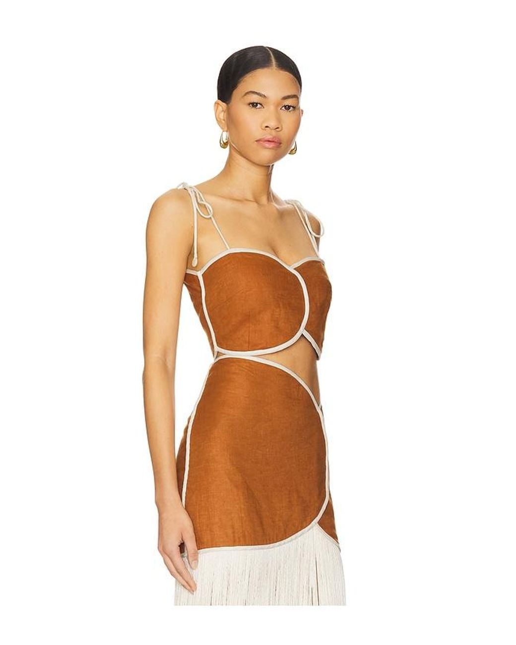 AZULU Orange Ariel Top