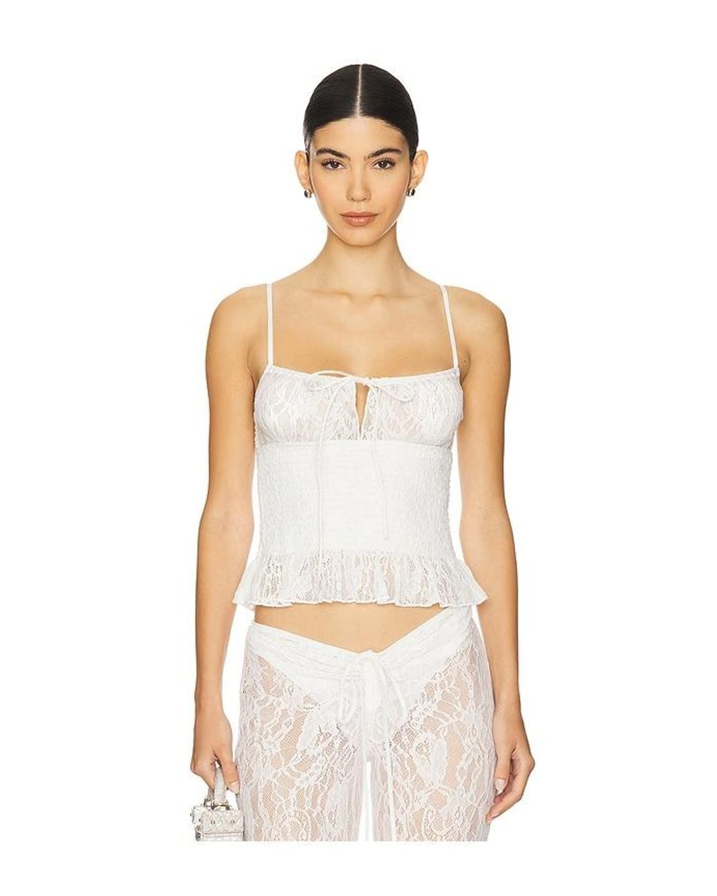 Leslie Amon White Slip Top
