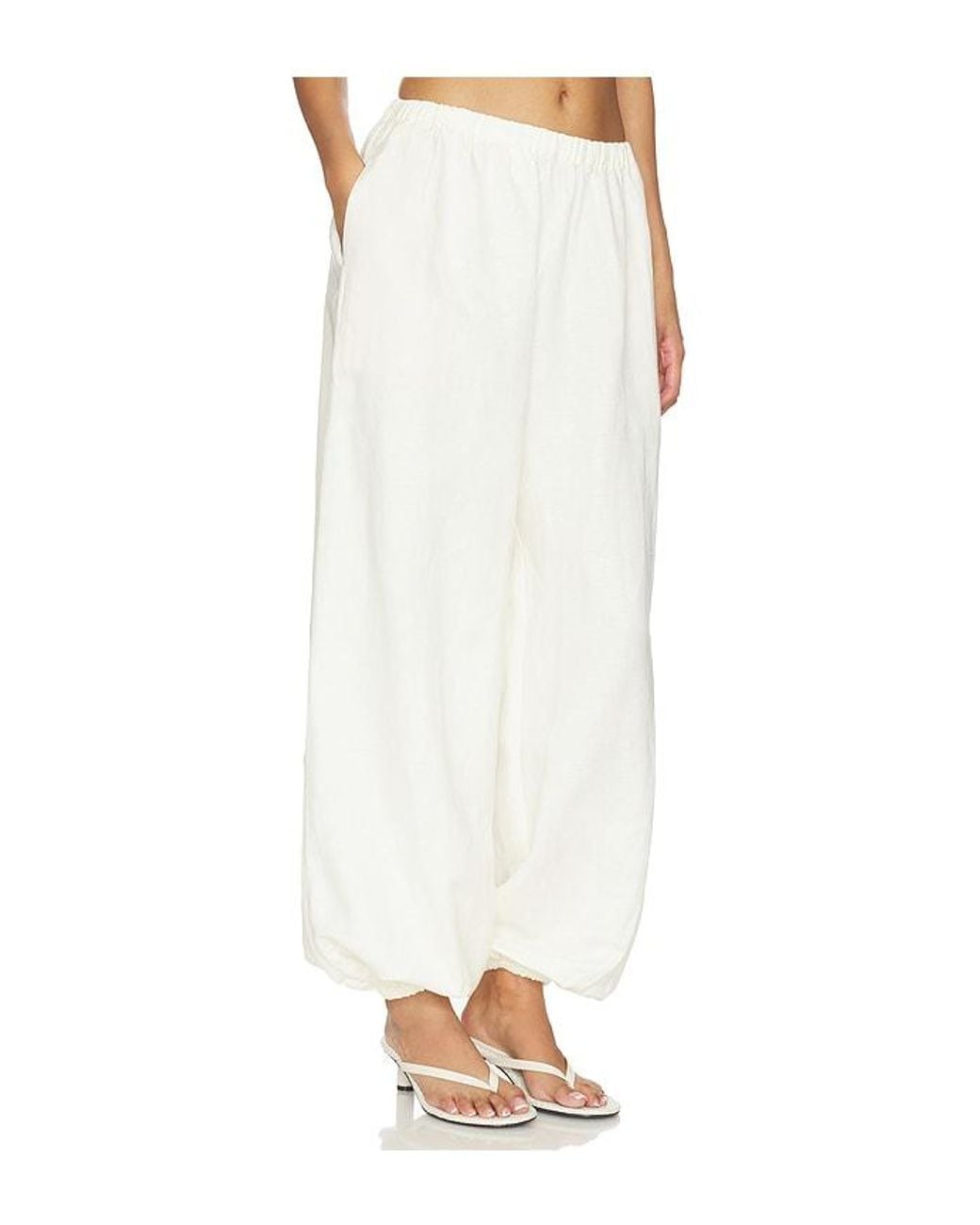 Lovers + Friends White Lexi Linen Pant