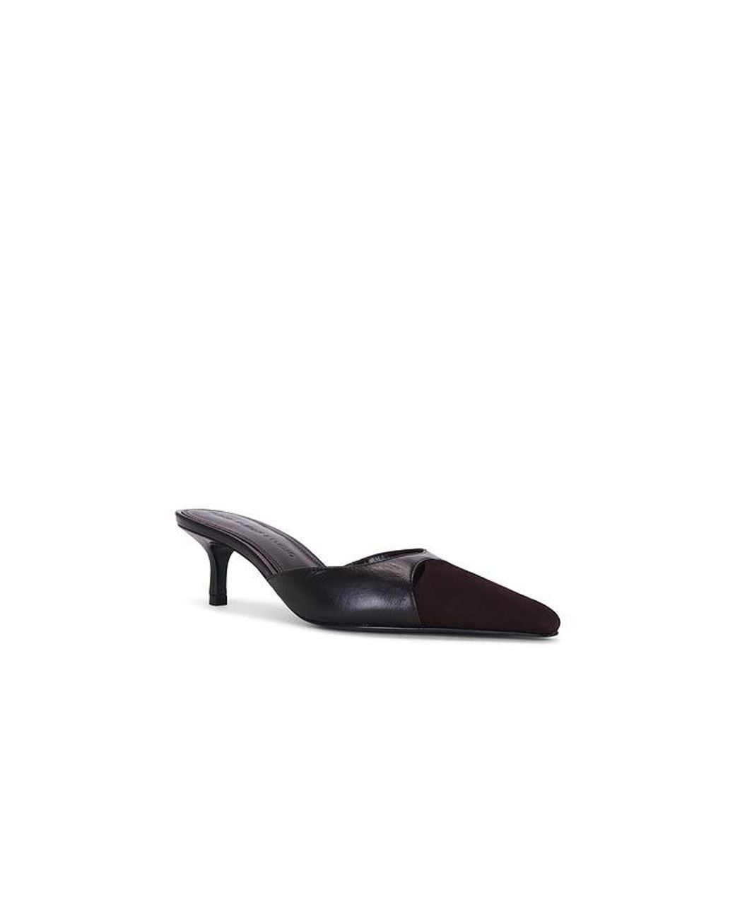 Black Suede Studio White Rue 50 Mule Pump