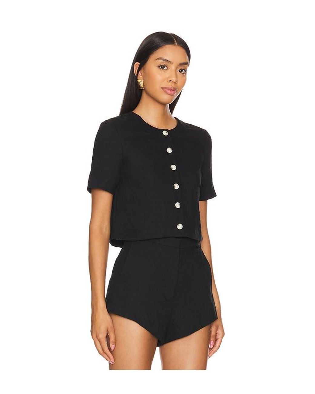 Amanda Uprichard Black X Revolve Braswell Top