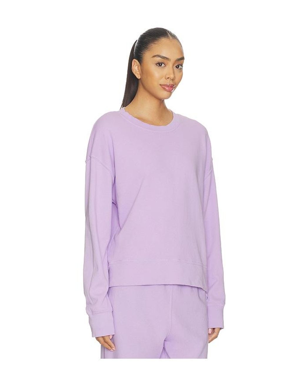 PERFECTWHITETEE Purple Tyler French Terry Pullover Sweatshirt