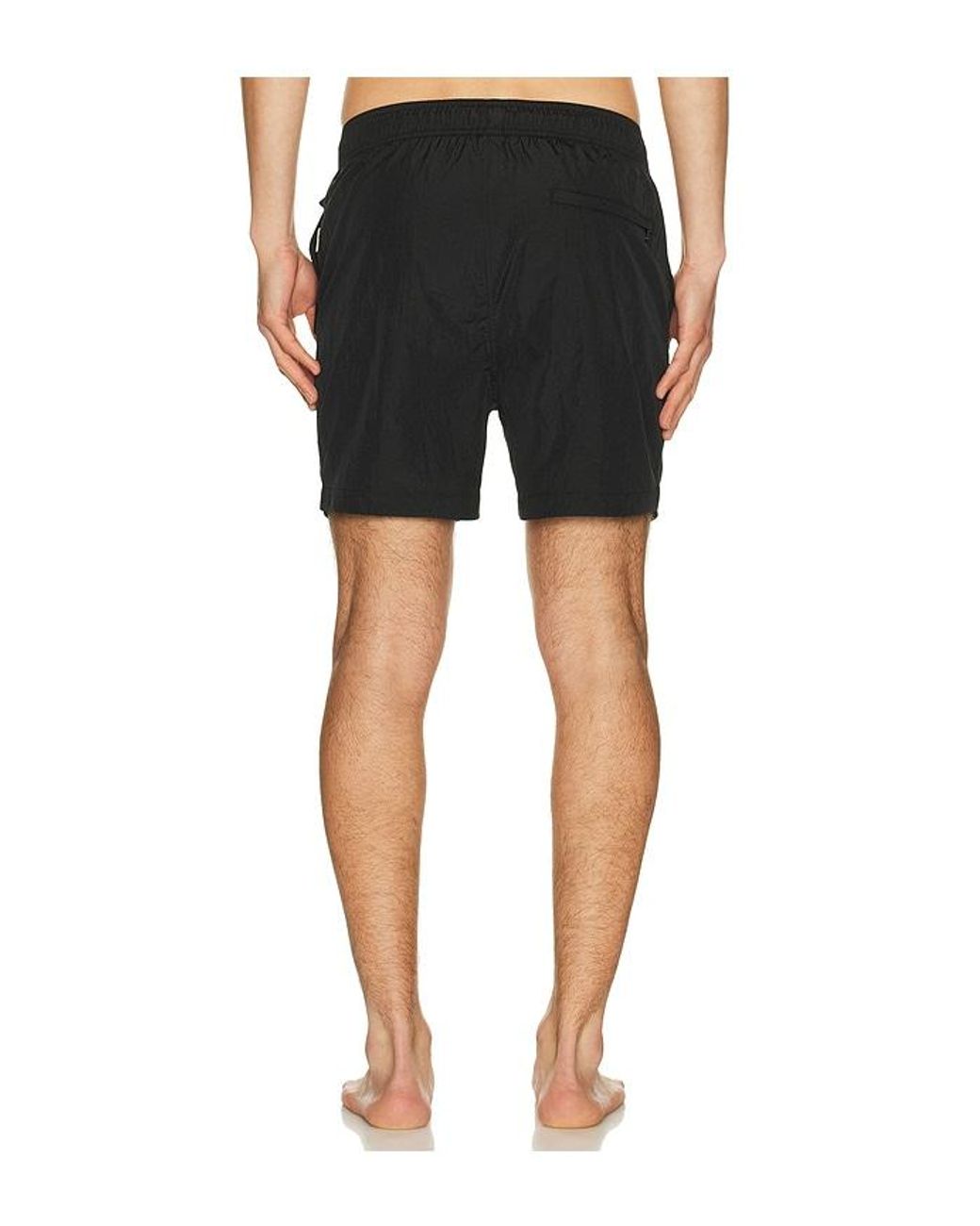 Onia Black Nylon Crinkle 5 Swim Trunk for men
