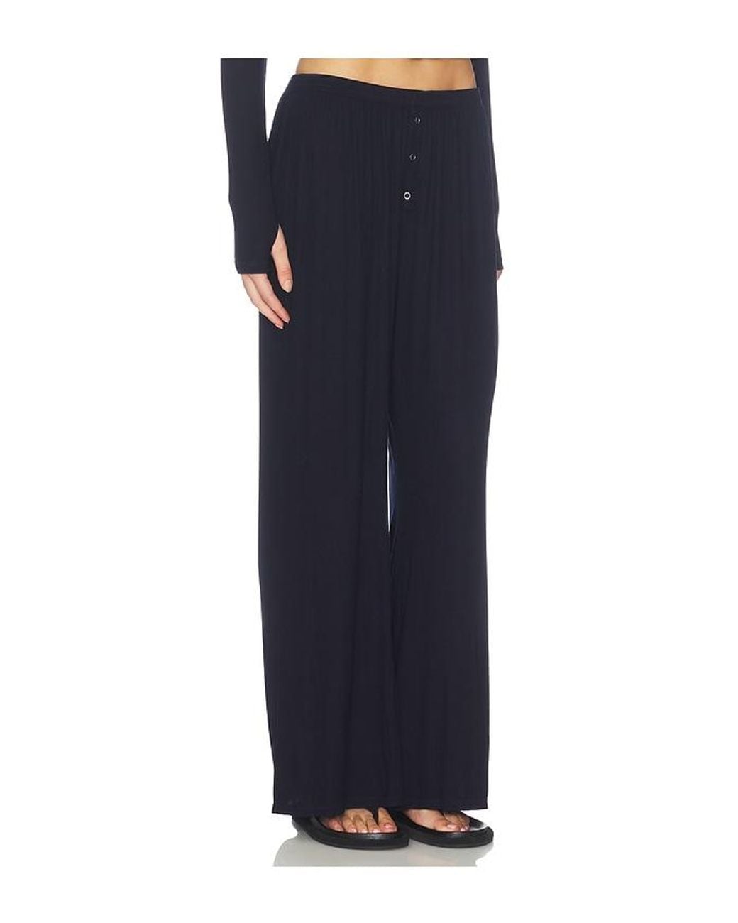 Michael Lauren Blue Laguna Wide Leg Pant With Snaps