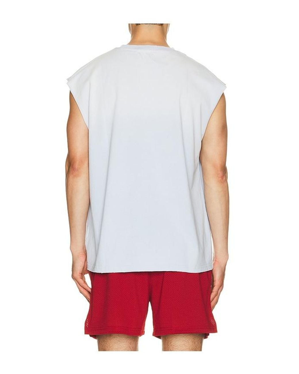 Ryoko Rain White Sun Faded Sleeveless Tank for men