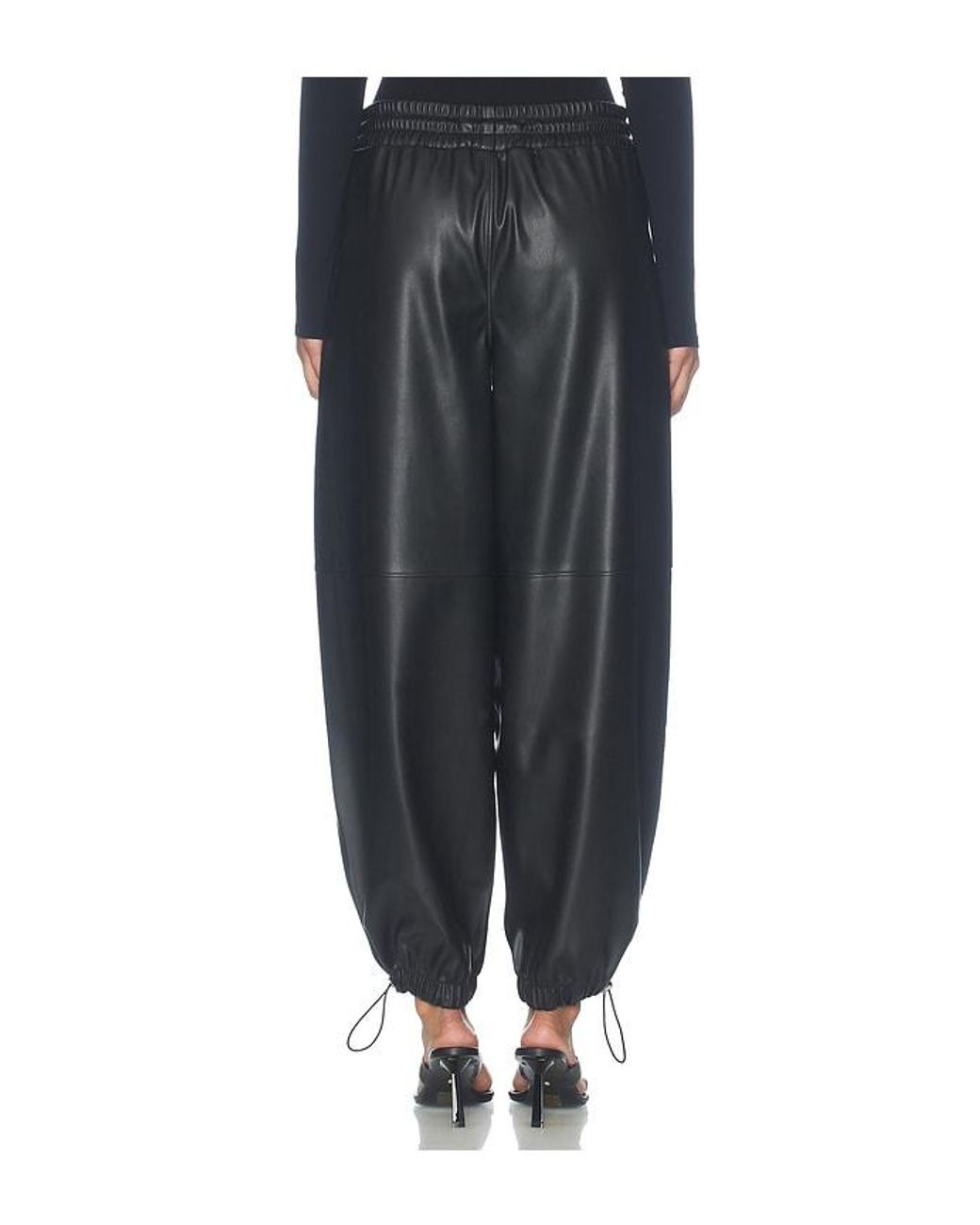 Hudson Black Faux Leather Balloon Jogger Pants